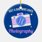 Gewoon een meisje dat van fotografie houdt keramisch ornament (Achterkant)