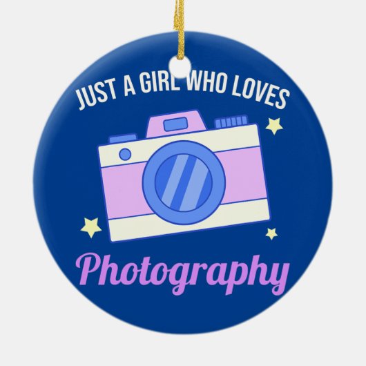 Gewoon een meisje dat van fotografie houdt keramisch ornament (Achterkant)