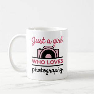 Gewoon een meisje dat van fotografie houdt koffiemok