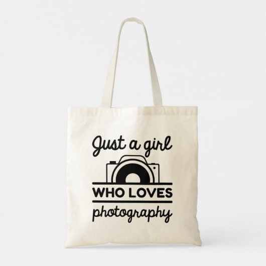 Gewoon een meisje dat van fotografie houdt tote bag (Achterkant)