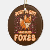 Gewoon een meisje dat van Foxes Cute Heart Fox Fox Keramisch Ornament (Links)