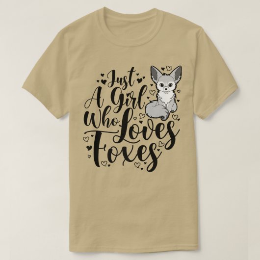 Gewoon een meisje dat van foxes houdt, die veer vo t-shirt (Design voorkant)