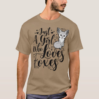 Gewoon een meisje dat van foxes houdt, die veer vo t-shirt