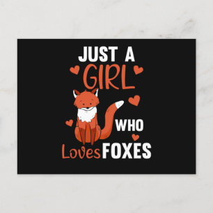 Gewoon een meisje dat van foxes houdt, Funny Fox Briefkaart
