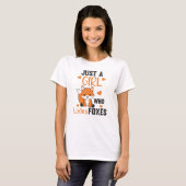Gewoon een meisje dat van foxes houdt, Funny Fox T-shirt (Voorkant volledig)