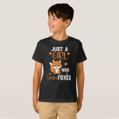 Gewoon een meisje dat van foxes houdt, Funny Fox T-shirt (Voorkant volledig)