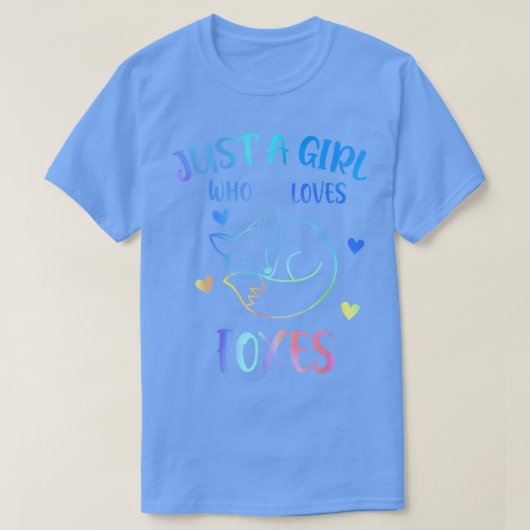 Gewoon een meisje dat van foxes houdt, regenboogca t-shirt (Design voorkant)