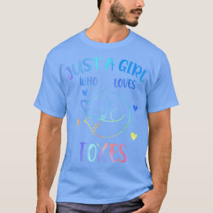 Gewoon een meisje dat van foxes houdt, regenboogca t-shirt