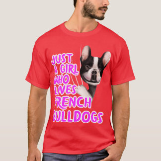 Gewoon een meisje dat van Franse bulledogs houdt T-shirt