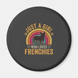 Gewoon Een Meisje Dat Van Frenchies Houdt Retro Ho Magneet