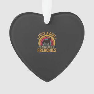 Gewoon Een Meisje Dat Van Frenchies Houdt Retro Ho Ornament
