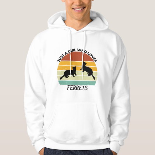 Gewoon een meisje dat van fretten houdt hoodie (Voorkant)