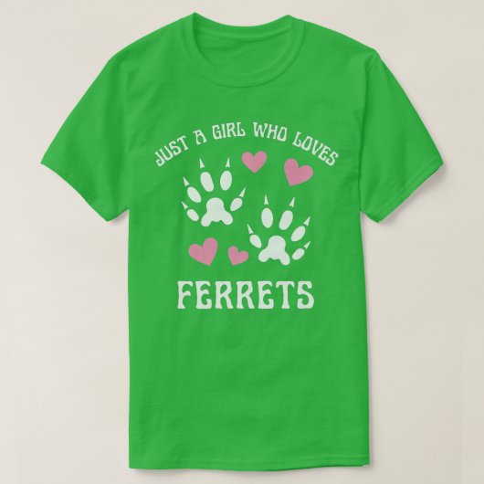 Gewoon een meisje dat van fretten houdt, vrouwen d t-shirt (Design voorkant)