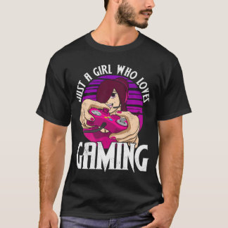 Gewoon een meisje dat van gamen houdt, gokken vrou t-shirt