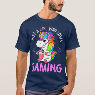 Gewoon een meisje dat van gamen houdt Schattige ga T-shirt