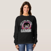 Gewoon een meisje dat van gamen videospelletjes ga trui (Voorkant volledig)