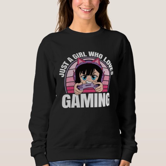 Gewoon een meisje dat van gamen videospelletjes ga trui (Voorkant)
