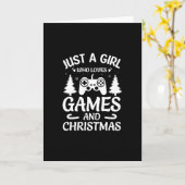 Gewoon een meisje dat van games en Kerstmis houdt  Kaart (Gele Bloem)