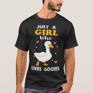 Gewoon een meisje dat van ganzen houdt Gans T-shirt