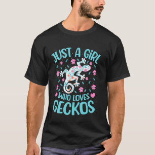 Gewoon Een Meisje Dat Van Geckos Houdt Bloemige Vr T-shirt