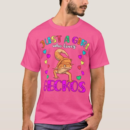 Gewoon een meisje dat van Geckos houdt T-shirt (Voorkant)
