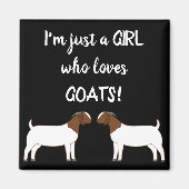 Gewoon een meisje dat van geiten houdt - Boer Goat Magneet (Voorkant)