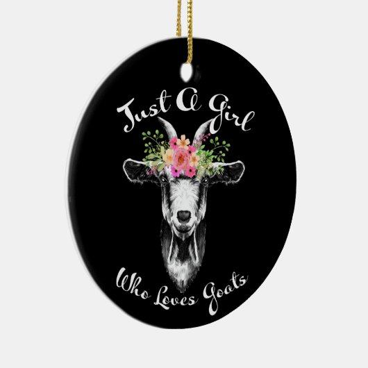 Gewoon een meisje dat van geitenhouderij houdt keramisch ornament (Rechts)