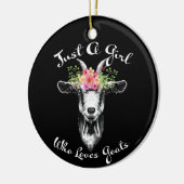 Gewoon een meisje dat van geitenhouderij houdt keramisch ornament (Links)