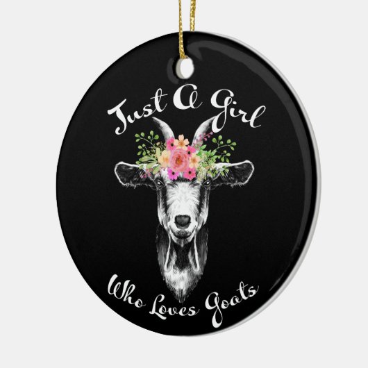 Gewoon een meisje dat van geitenhouderij houdt keramisch ornament (Links)