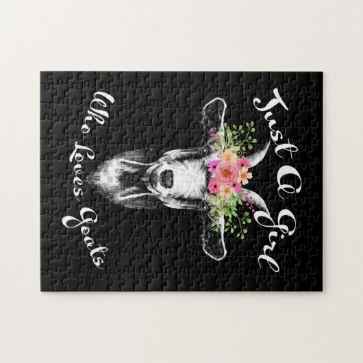 Gewoon een meisje dat van geitenhouderij houdt legpuzzel (Horizontaal)