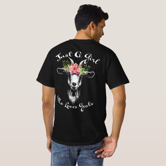 Gewoon een meisje dat van geitenhouderij houdt t-shirt (Achterkant volledig)