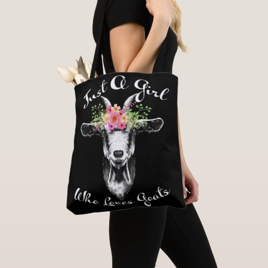 Gewoon een meisje dat van geitenhouderij houdt tote bag (Dichtbij)