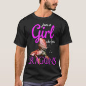 Gewoon een meisje dat van gekaarde dragons houdt.. t-shirt (Voorkant)