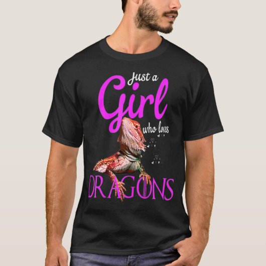 Gewoon een meisje dat van gekaarde dragons houdt.. t-shirt (Voorkant)