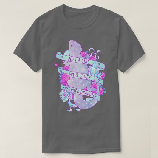 Gewoon een meisje dat van gekaarde dragons houdt t-shirt (Design voorkant)