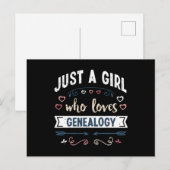 Gewoon een meisje dat van genealogie houdt Grappig Briefkaart (Voorkant / Achterkant)