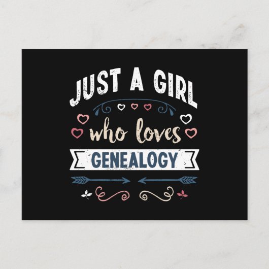 Gewoon een meisje dat van genealogie houdt Grappig Briefkaart (Voorkant)