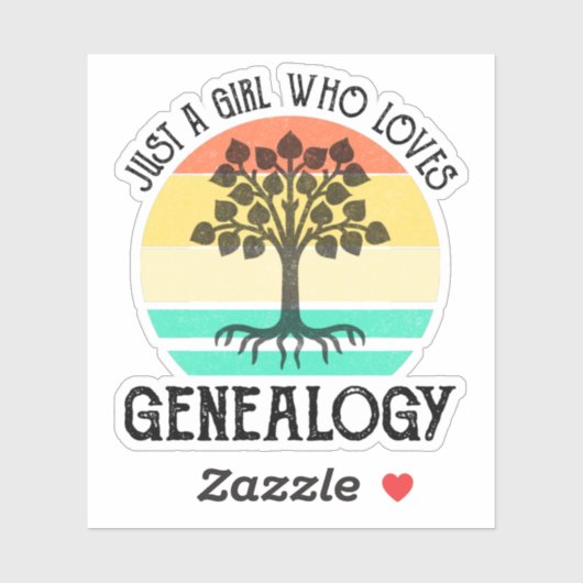 Gewoon een meisje dat van genealogie houdt sticker (Vel)