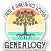 Gewoon een meisje dat van genealogie houdt sticker (Voorkant)