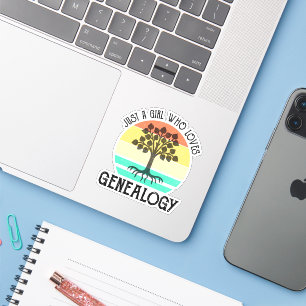 Gewoon een meisje dat van genealogie houdt sticker