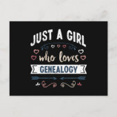 Gewoon een meisje dat van Genealoy Funny Gifts hou Briefkaart (Voorkant)