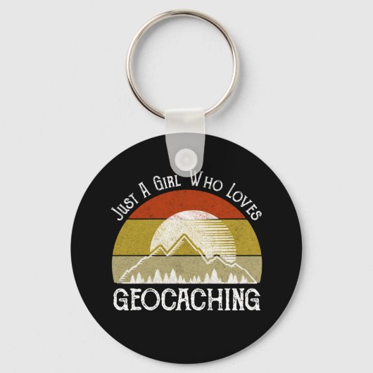 Gewoon een meisje dat van Geocaching houdt Sleutelhanger (Voorkant)