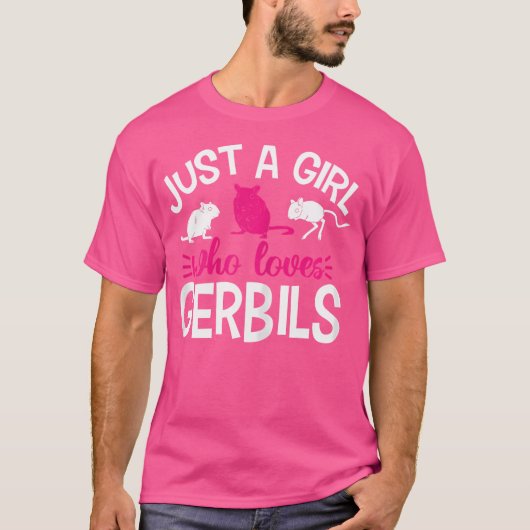 Gewoon een meisje dat van Gerbils houdt T-shirt (Voorkant)
