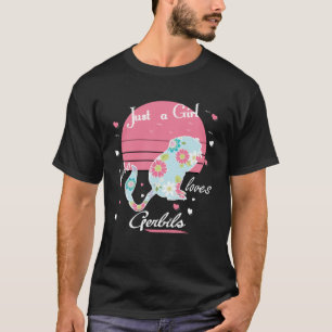 Gewoon een meisje dat van Gerbils Pet Mouse Gerbil T-shirt