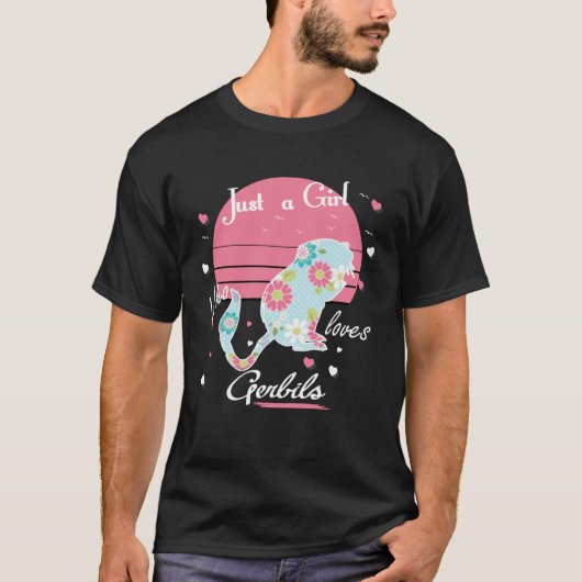 Gewoon een meisje dat van Gerbils Pet Mouse Gerbil T-shirt (Voorkant)