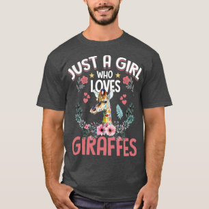 Gewoon een meisje dat van Giraffe Giraffe Lover ho T-shirt