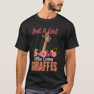 Gewoon een meisje dat van Giraffe houdt, Florals C T-shirt