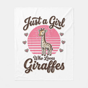 Gewoon een meisje dat van giraffen houdt vintage s fleece deken