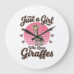 Gewoon een meisje dat van giraffen houdt vintage s grote klok