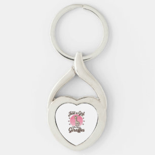 Gewoon een meisje dat van giraffen houdt vintage s sleutelhanger